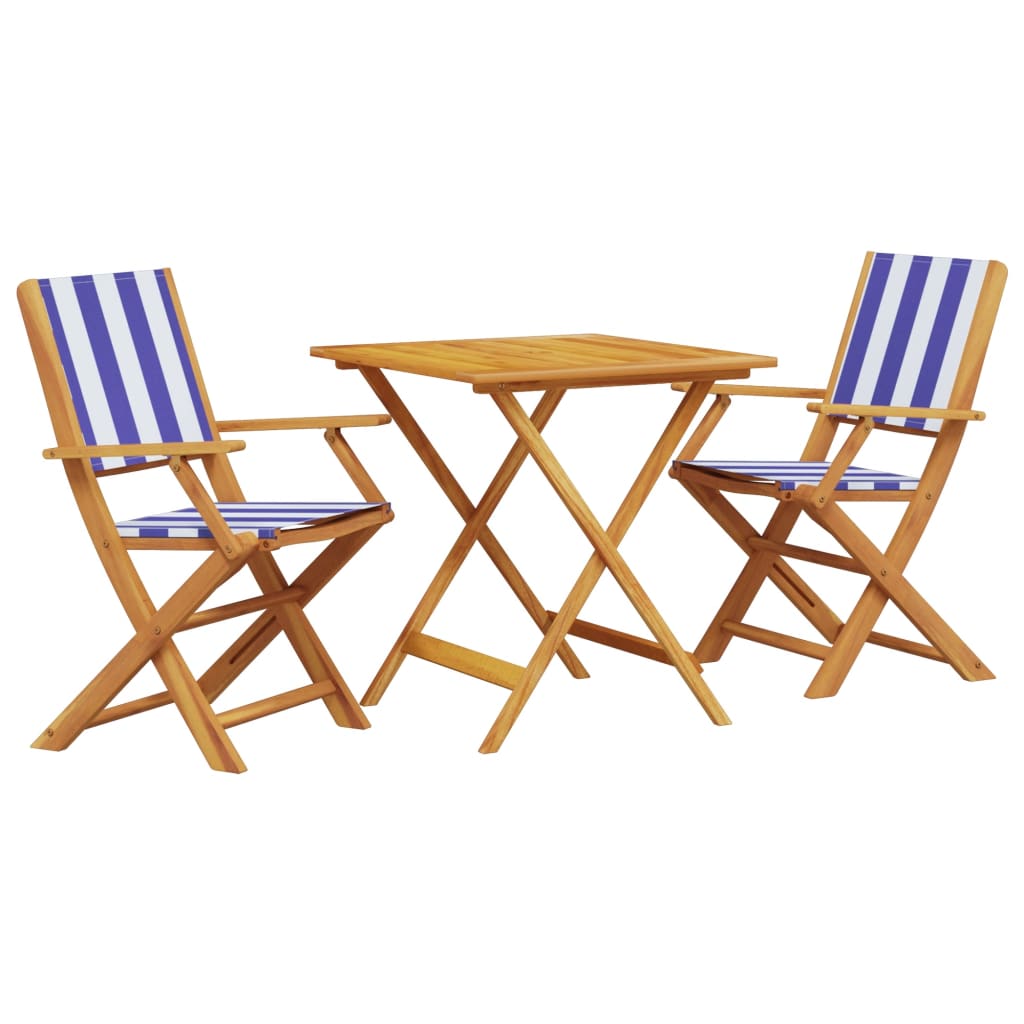 3-delige Bistroset stof en massief hout blauw en wit is nu te koop bij PeponiXL, paradijselijk wonen!