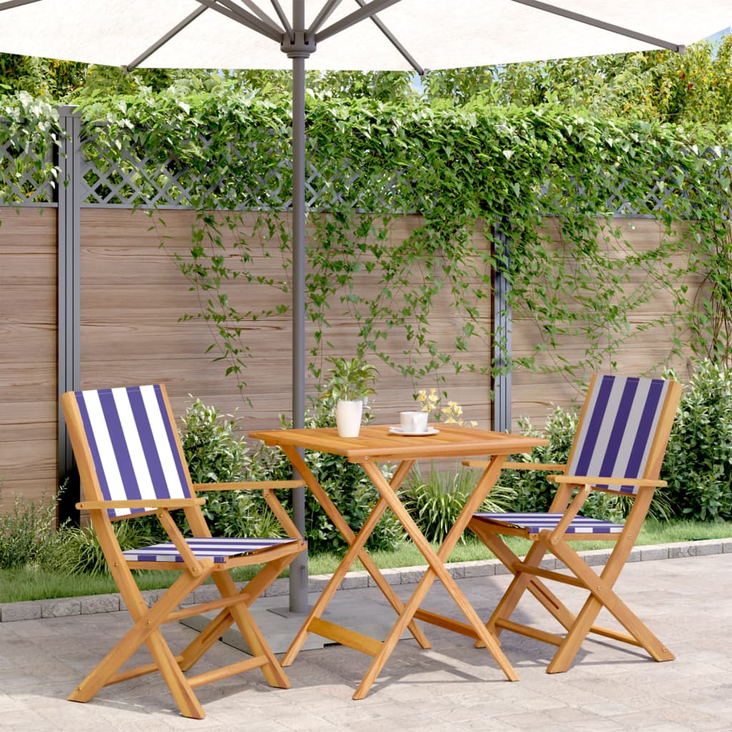 3-delige Bistroset stof en massief hout blauw en wit is nu te koop bij PeponiXL, paradijselijk wonen!
