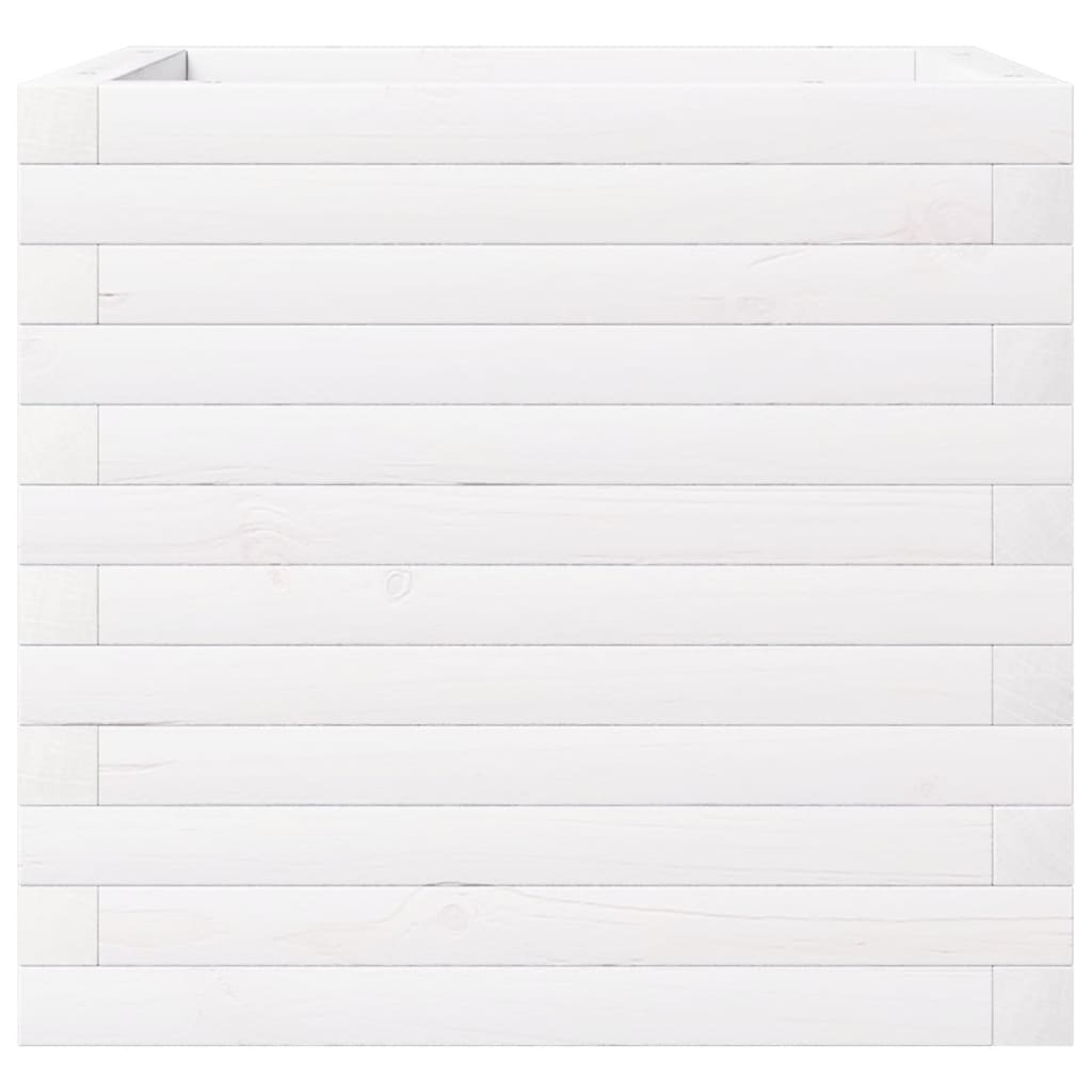 Plantenbak 50x50x46 cm massief grenenhout wit is nu te koop bij PeponiXL, paradijselijk wonen!