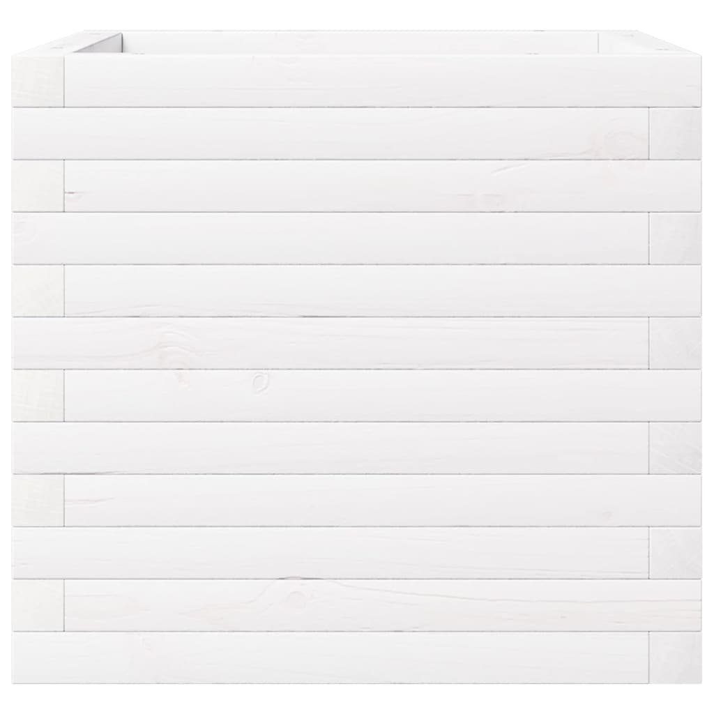 Plantenbak 50x50x46 cm massief grenenhout wit is nu te koop bij PeponiXL, paradijselijk wonen!