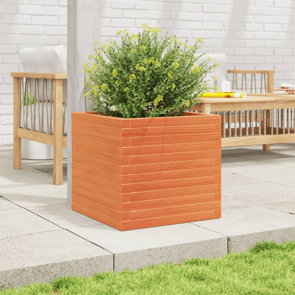 Plantenbak 50x50x46 cm massief grenenhout wasbruin is nu te koop bij PeponiXL, paradijselijk wonen!