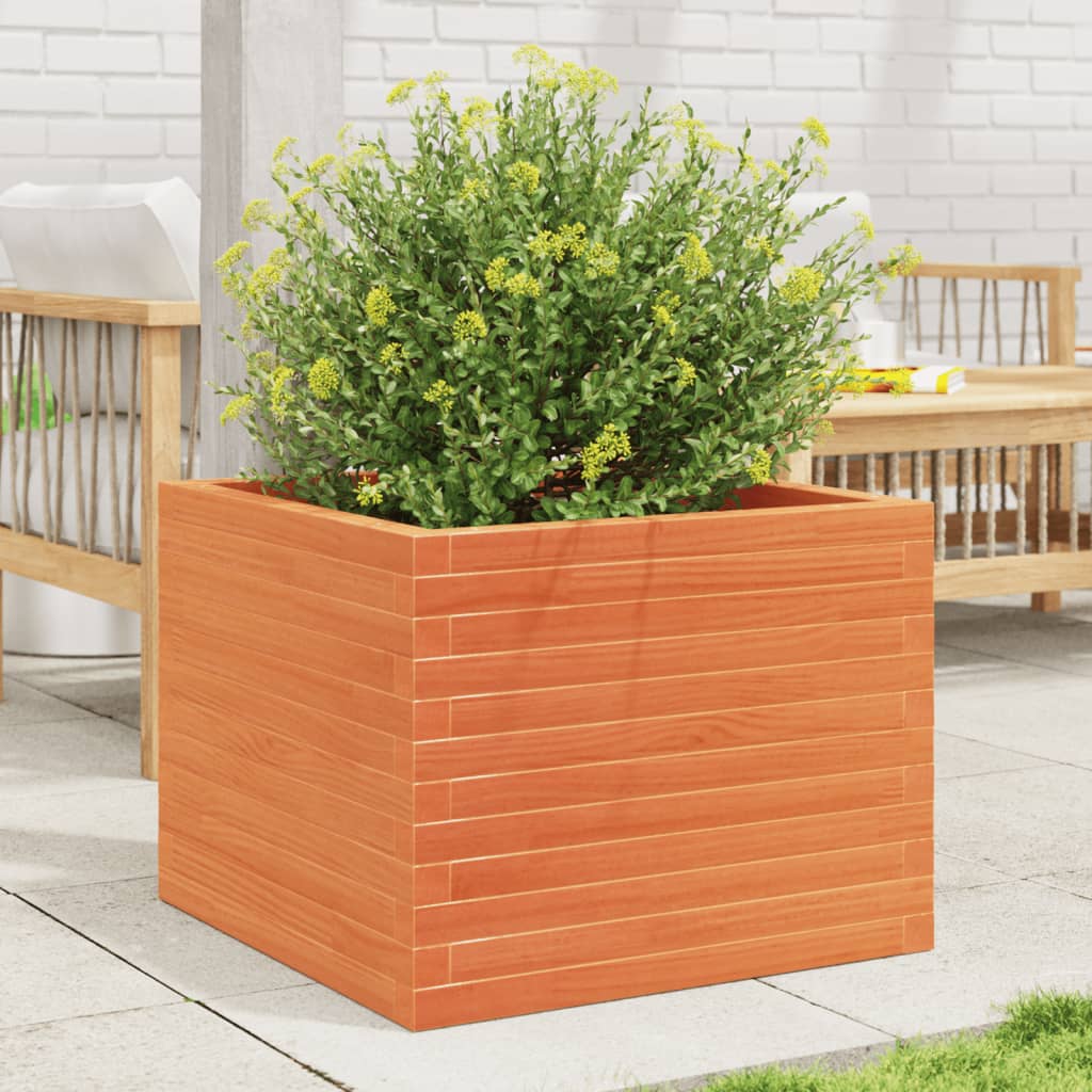 Plantenbak 60x60x46 cm massief grenenhout wasbruin is nu te koop bij PeponiXL, paradijselijk wonen!
