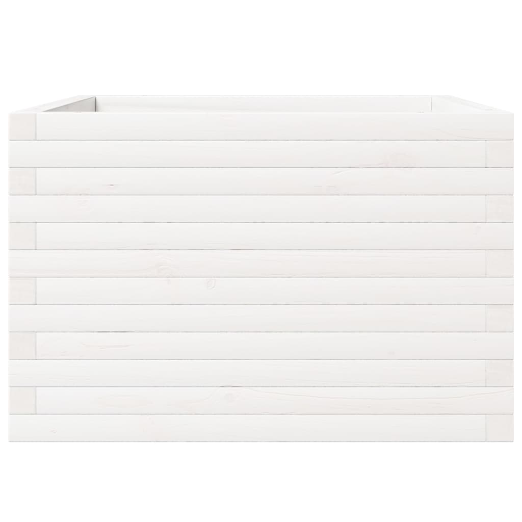 Plantenbak 70x70x46 cm massief grenenhout wit is nu te koop bij PeponiXL, paradijselijk wonen!