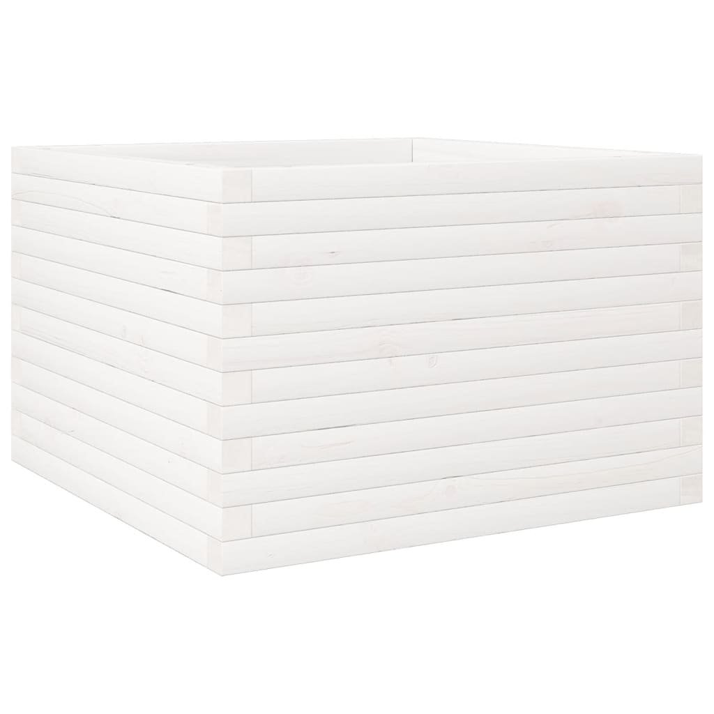 Plantenbak 70x70x46 cm massief grenenhout wit is nu te koop bij PeponiXL, paradijselijk wonen!