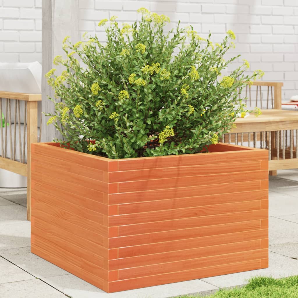 Plantenbak 70x70x46 cm massief grenenhout wasbruin is nu te koop bij PeponiXL, paradijselijk wonen!