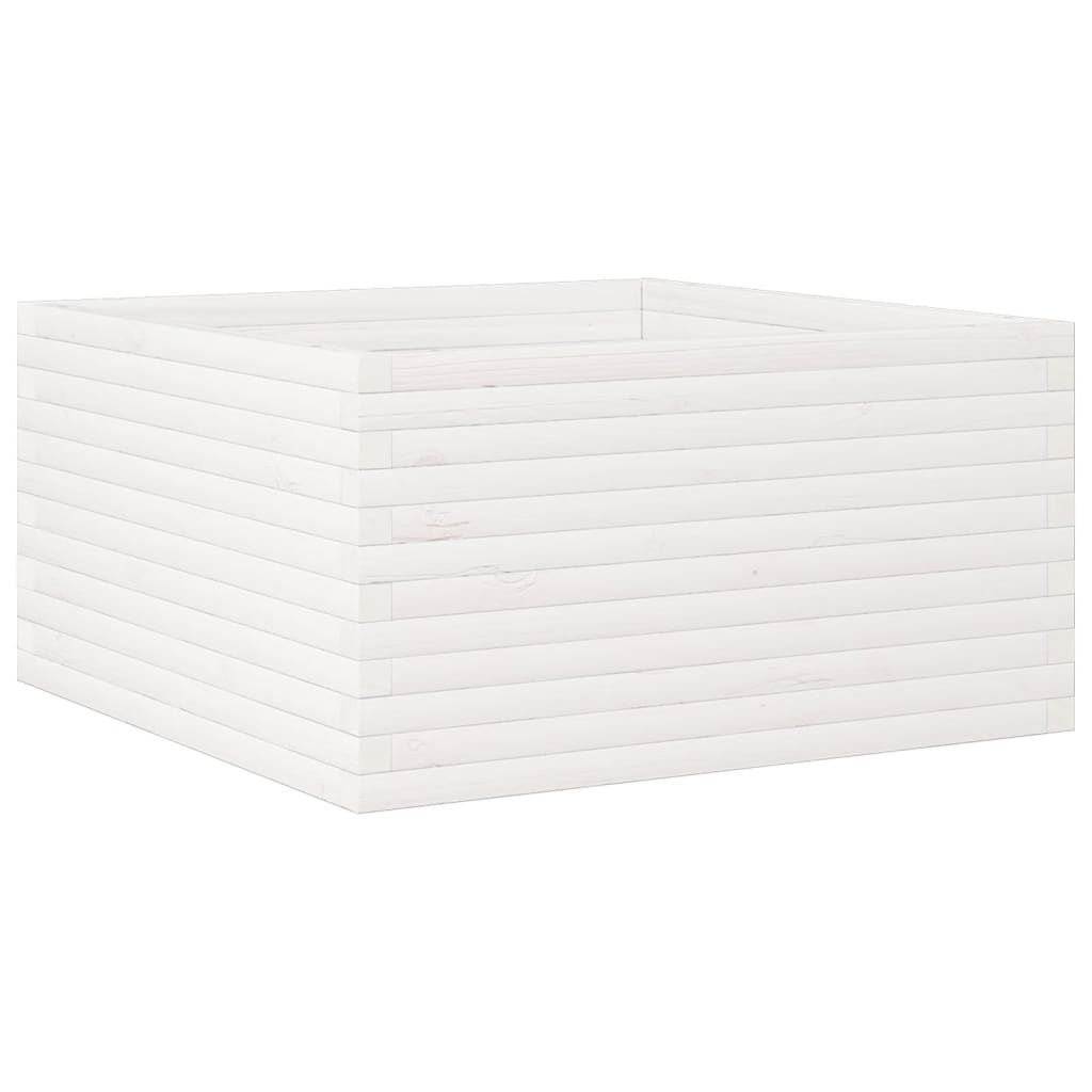 Plantenbak 90x90x46 cm massief grenenhout wit is nu te koop bij PeponiXL, paradijselijk wonen!
