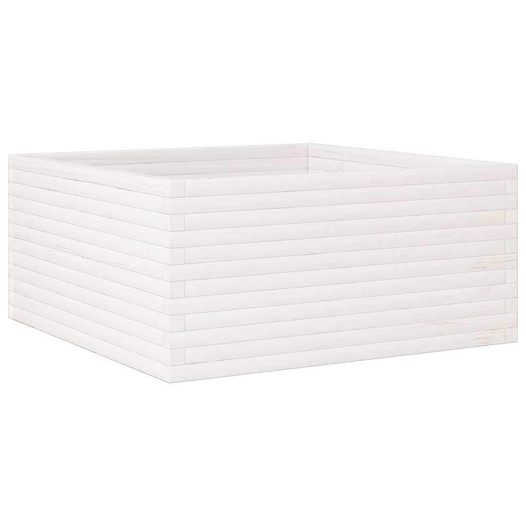 Plantenbak 100x100x46 cm massief grenenhout wit is nu te koop bij PeponiXL, paradijselijk wonen!