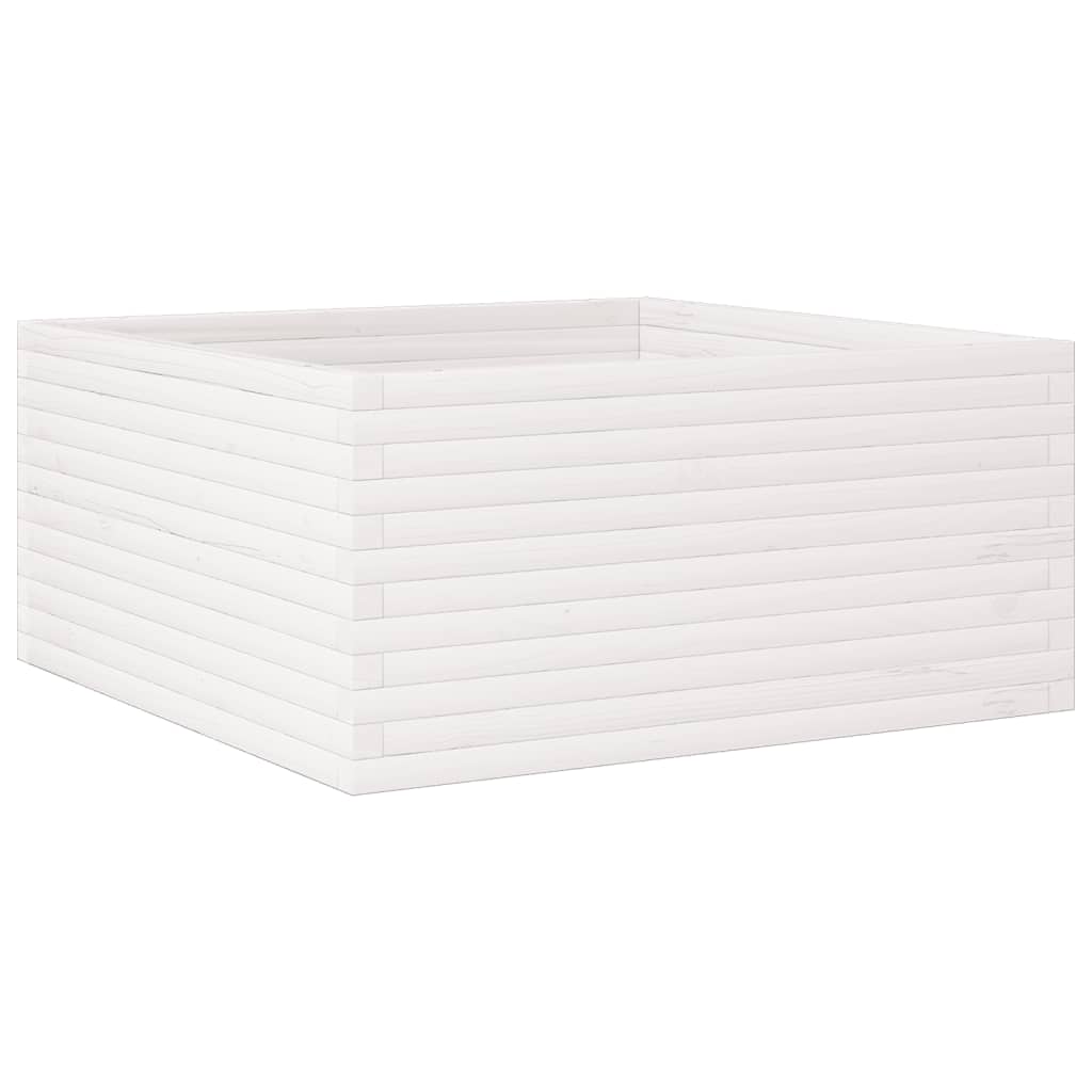 Plantenbak 100x100x46 cm massief grenenhout wit is nu te koop bij PeponiXL, paradijselijk wonen!