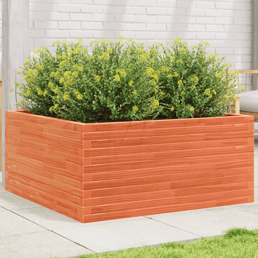 Plantenbak 100x100x46 cm massief grenenhout wasbruin is nu te koop bij PeponiXL, paradijselijk wonen!
