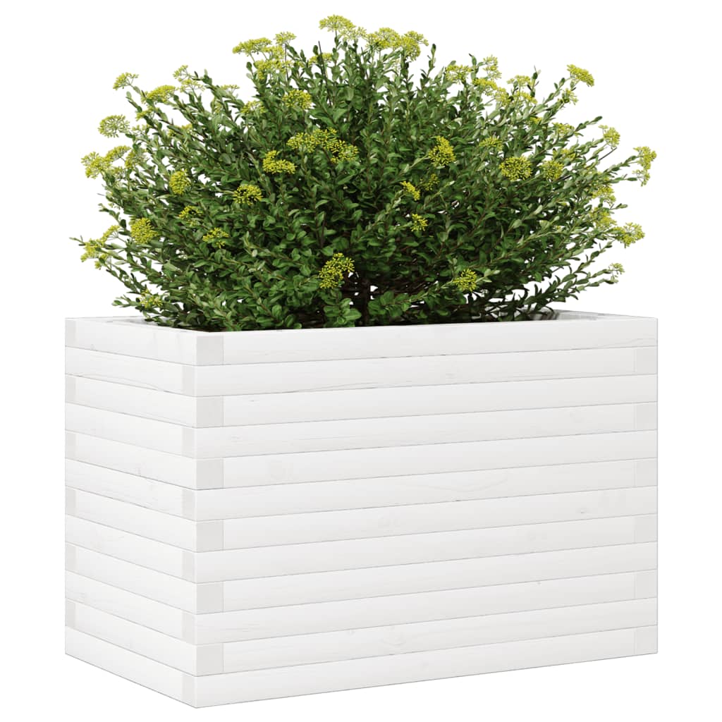 Plantenbak 70x40x46 cm massief grenenhout wit is nu te koop bij PeponiXL, paradijselijk wonen!