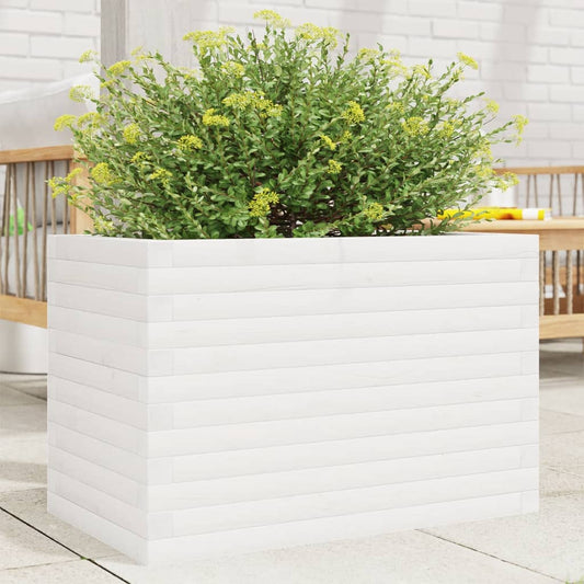 Plantenbak 70x40x46 cm massief grenenhout wit is nu te koop bij PeponiXL, paradijselijk wonen!