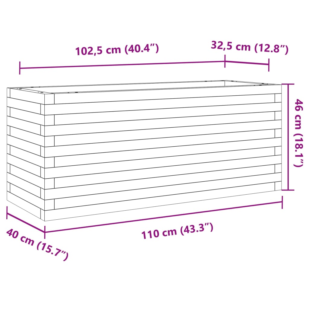 Plantenbak 110x40x46 cm massief grenenhout wasbruin is nu te koop bij PeponiXL, paradijselijk wonen!