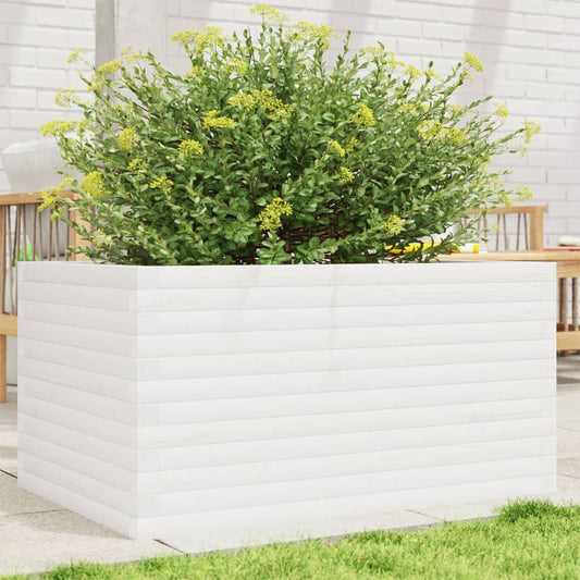Plantenbak 90x60x46 cm massief grenenhout wit is nu te koop bij PeponiXL, paradijselijk wonen!