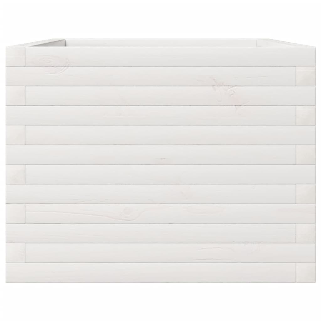 Plantenbak 110x60x46 cm massief grenenhout wit is nu te koop bij PeponiXL, paradijselijk wonen!
