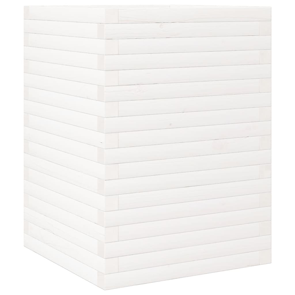 Plantenbak 50x50x68,5 cm massief grenenhout wit is nu te koop bij PeponiXL, paradijselijk wonen!