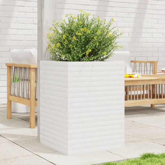Plantenbak 50x50x68,5 cm massief grenenhout wit is nu te koop bij PeponiXL, paradijselijk wonen!