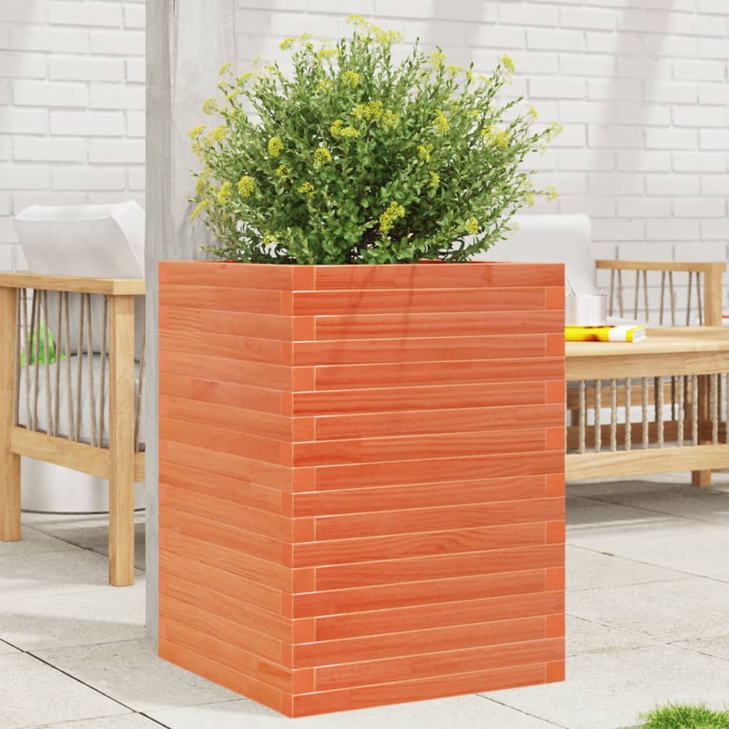 Plantenbak 50x50x68,5 cm massief grenenhout wasbruin is nu te koop bij PeponiXL, paradijselijk wonen!