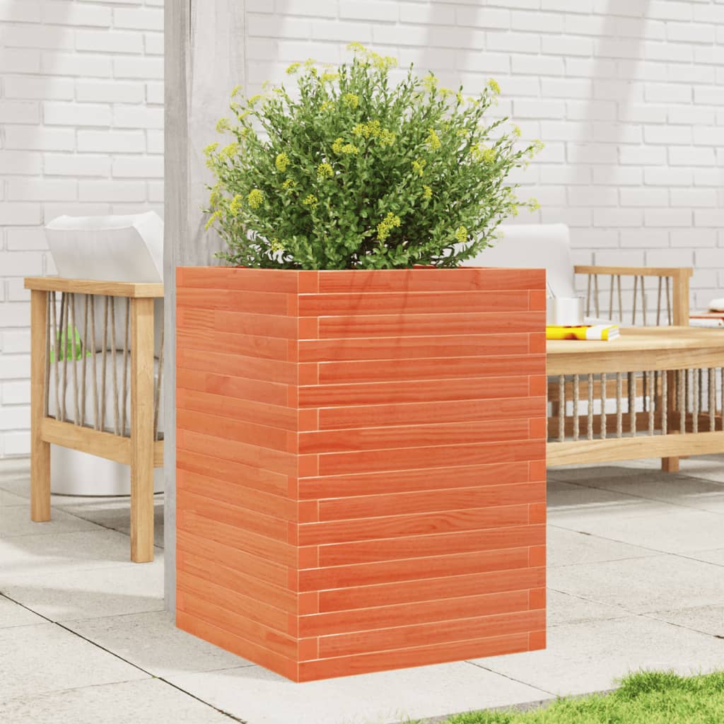 Plantenbak 50x50x68,5 cm massief grenenhout wasbruin is nu te koop bij PeponiXL, paradijselijk wonen!