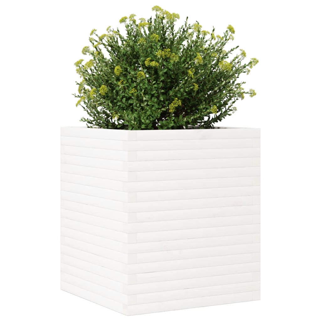 Plantenbak 60x60x68,5 cm massief grenenhout wit is nu te koop bij PeponiXL, paradijselijk wonen!