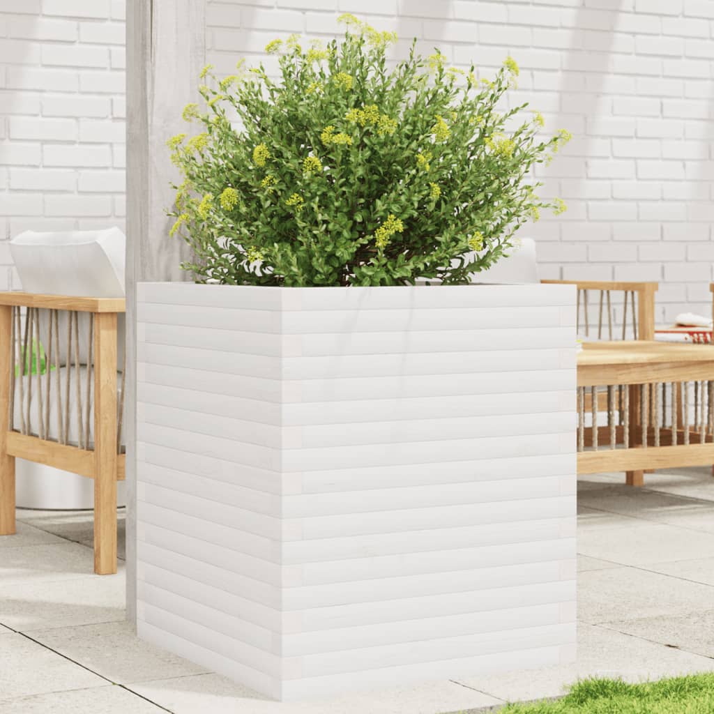 Plantenbak 60x60x68,5 cm massief grenenhout wit is nu te koop bij PeponiXL, paradijselijk wonen!