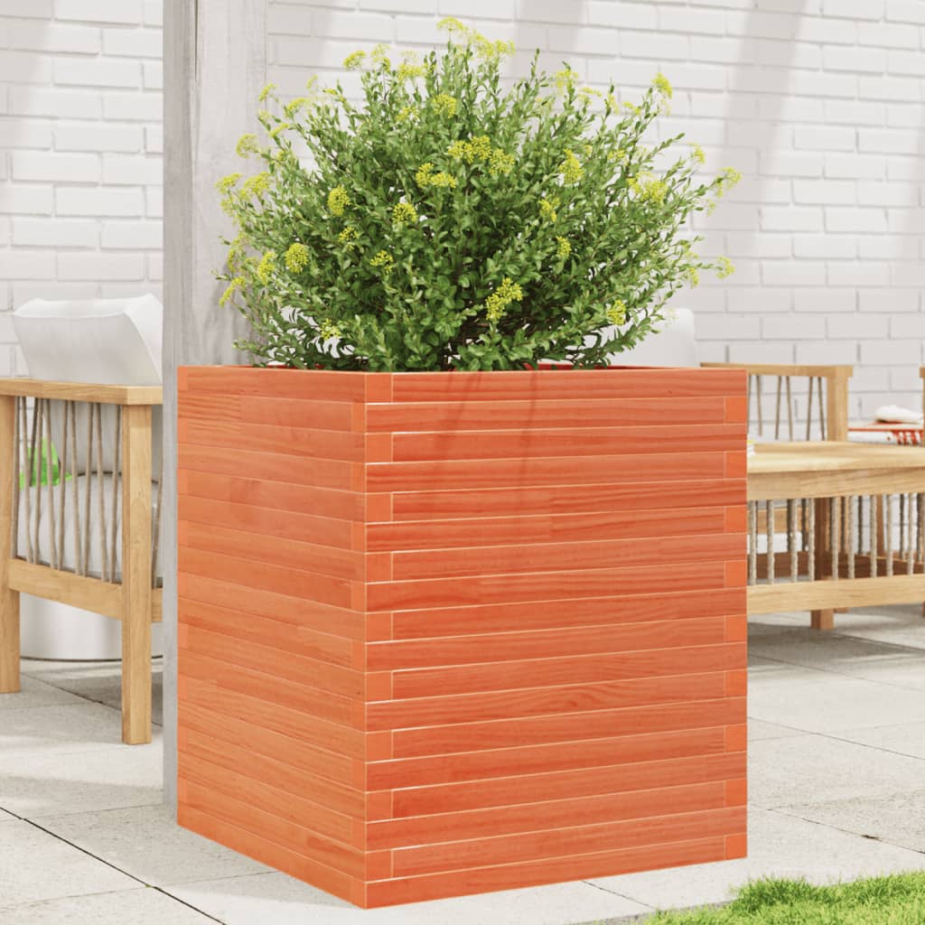 Plantenbak 60x60x68,5 cm massief grenenhout wasbruin is nu te koop bij PeponiXL, paradijselijk wonen!