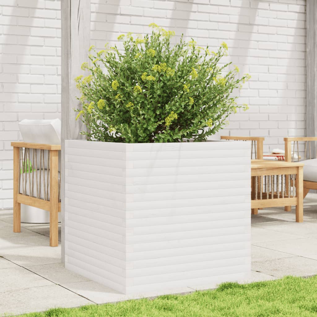Plantenbak 70x70x68,5 cm massief grenenhout wit is nu te koop bij PeponiXL, paradijselijk wonen!