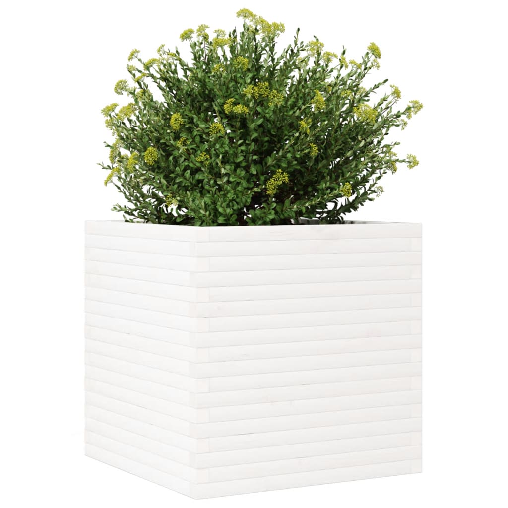 Plantenbak 70x70x68,5 cm massief grenenhout wit is nu te koop bij PeponiXL, paradijselijk wonen!