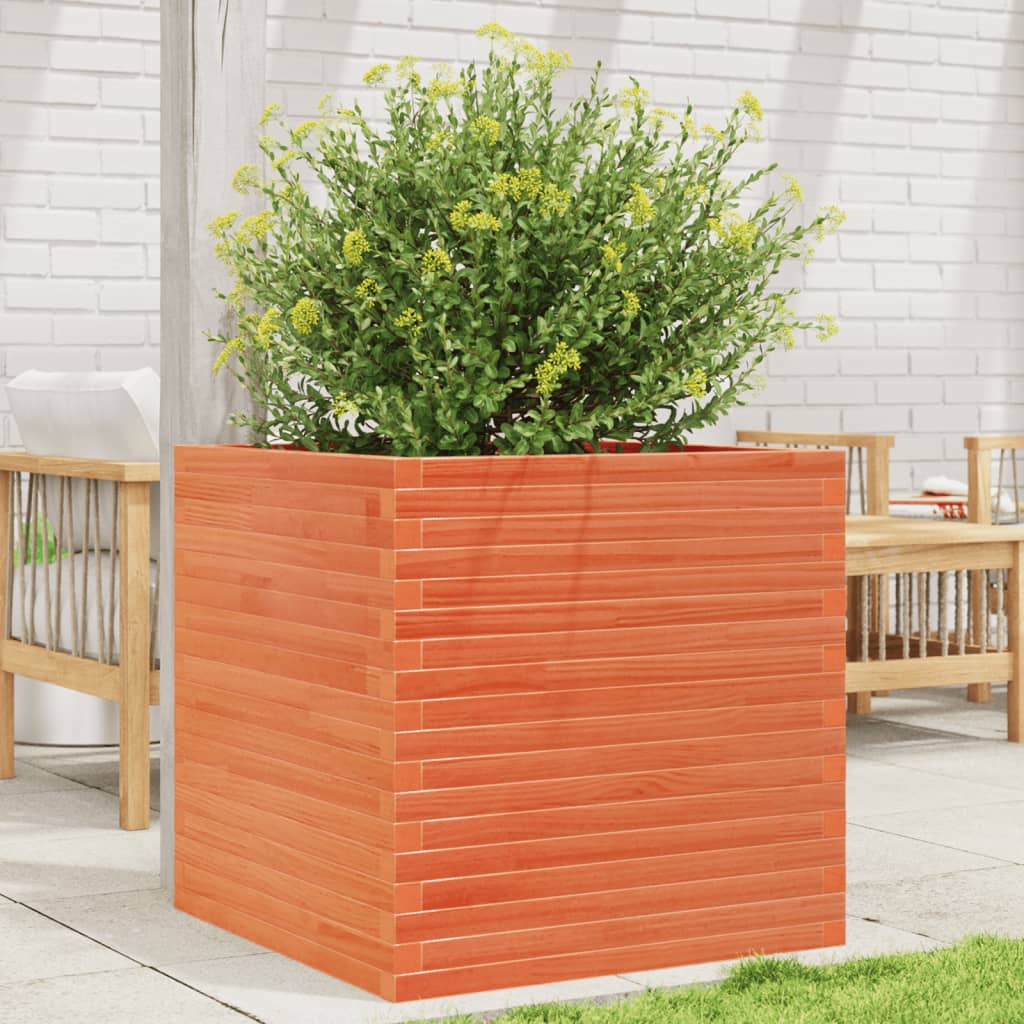 Plantenbak 70x70x68,5 cm massief grenenhout wasbruin is nu te koop bij PeponiXL, paradijselijk wonen!
