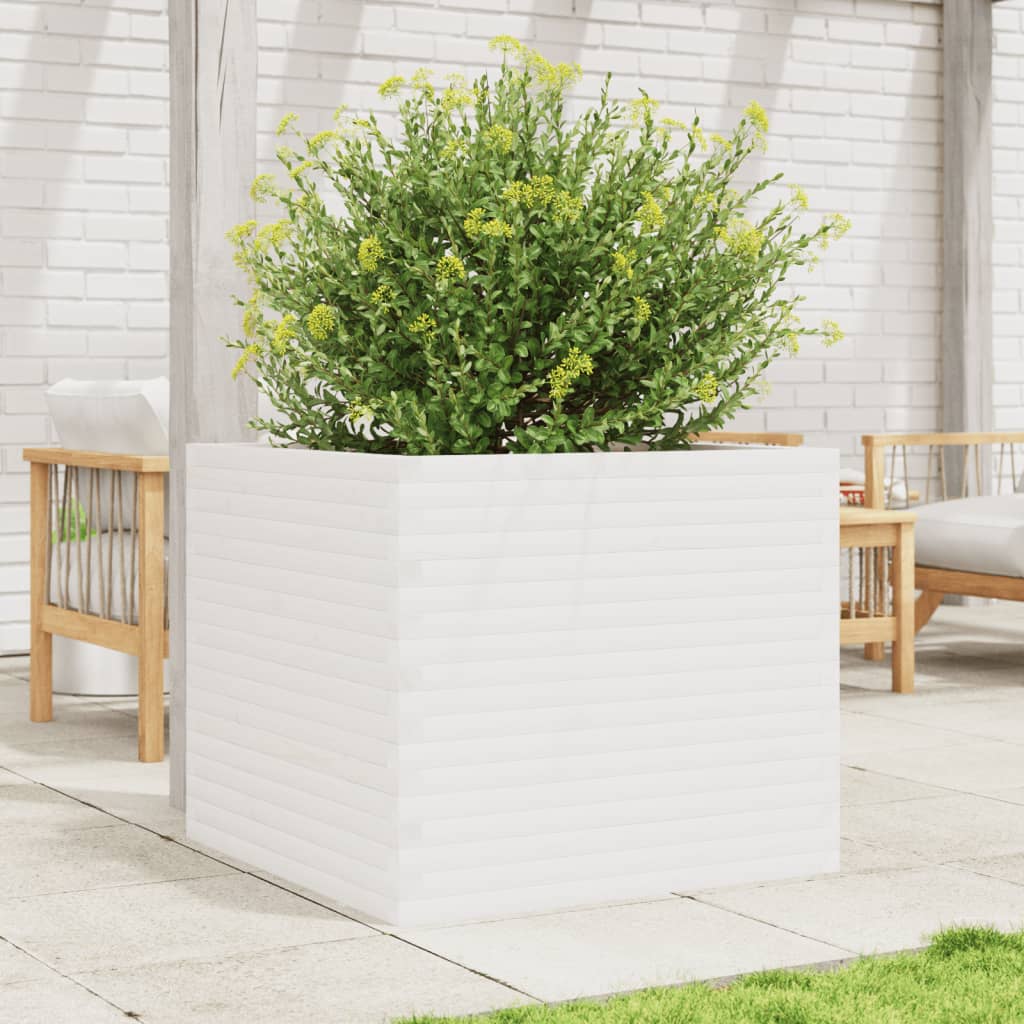 Plantenbak 80x80x68,5 cm massief grenenhout wit is nu te koop bij PeponiXL, paradijselijk wonen!