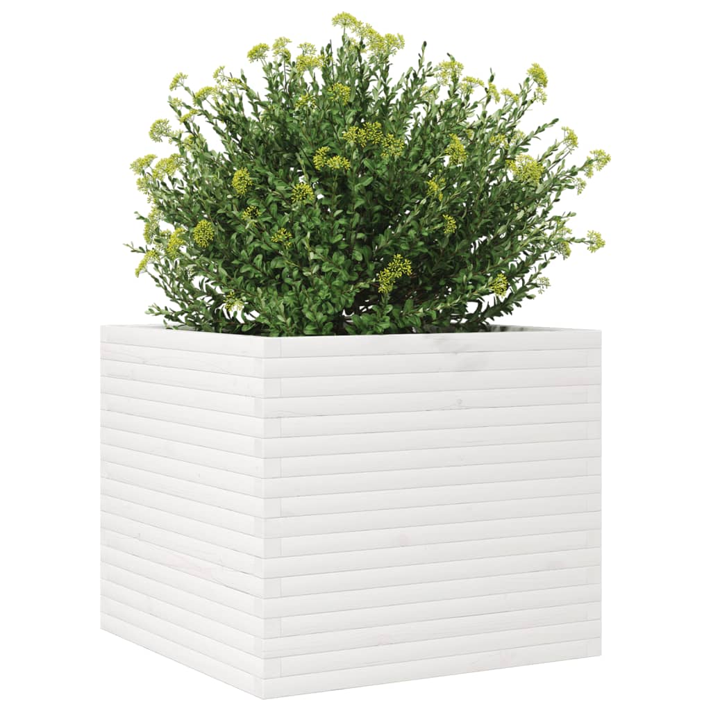 Plantenbak 80x80x68,5 cm massief grenenhout wit is nu te koop bij PeponiXL, paradijselijk wonen!