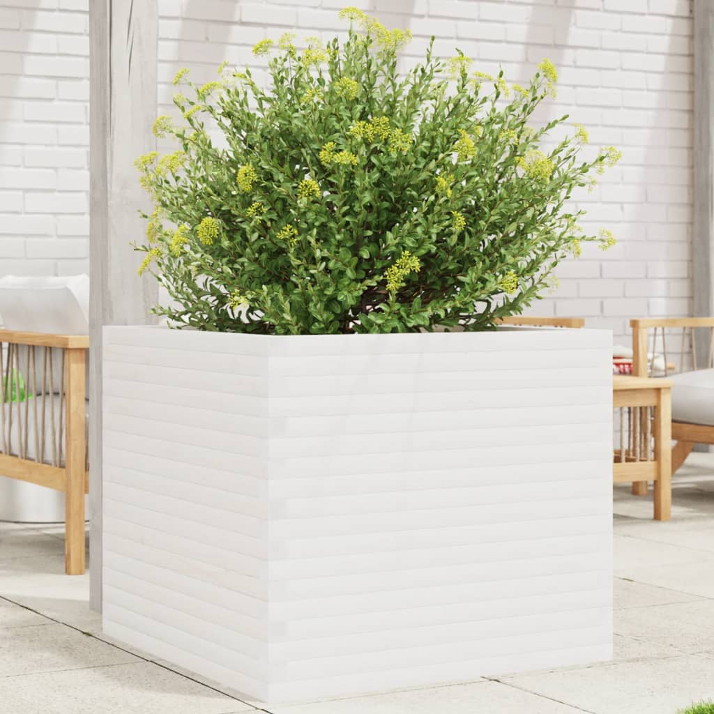 Plantenbak 80x80x68,5 cm massief grenenhout wit is nu te koop bij PeponiXL, paradijselijk wonen!