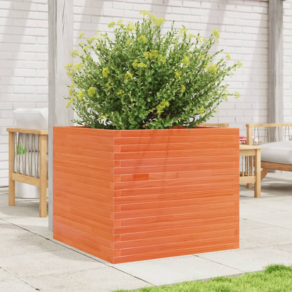 Plantenbak 80x80x68,5 cm massief grenenhout wasbruin is nu te koop bij PeponiXL, paradijselijk wonen!