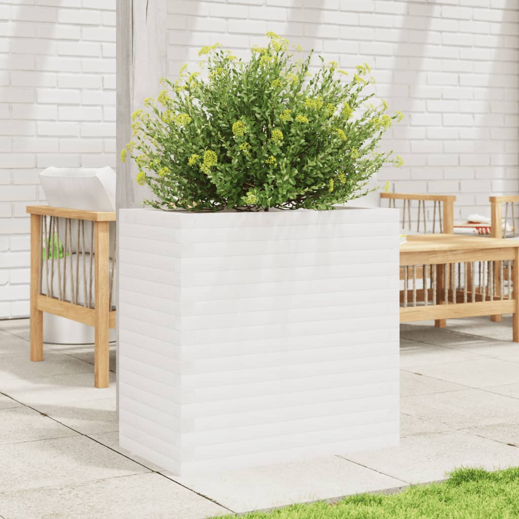 Plantenbak 70x40x68,5 cm massief grenenhout wit is nu te koop bij PeponiXL, paradijselijk wonen!