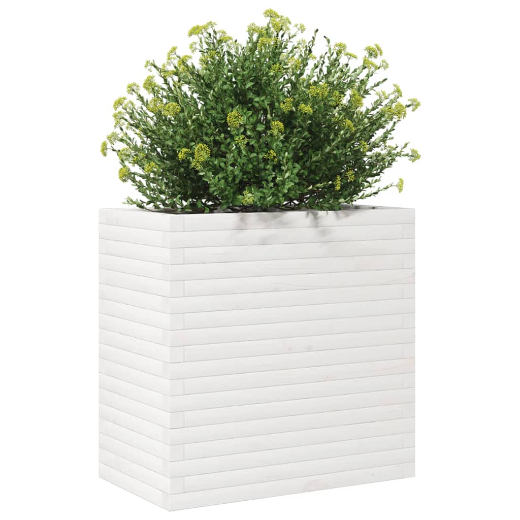 Plantenbak 70x40x68,5 cm massief grenenhout wit is nu te koop bij PeponiXL, paradijselijk wonen!