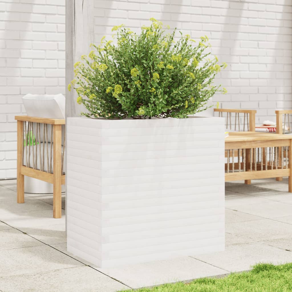 Plantenbak 70x40x68,5 cm massief grenenhout wit is nu te koop bij PeponiXL, paradijselijk wonen!