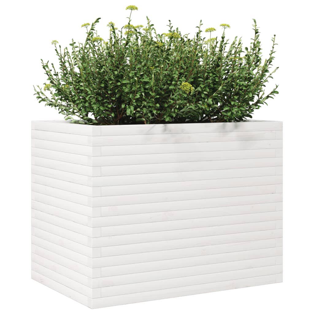 Plantenbak 90x60x68,5 cm massief grenenhout wit is nu te koop bij PeponiXL, paradijselijk wonen!