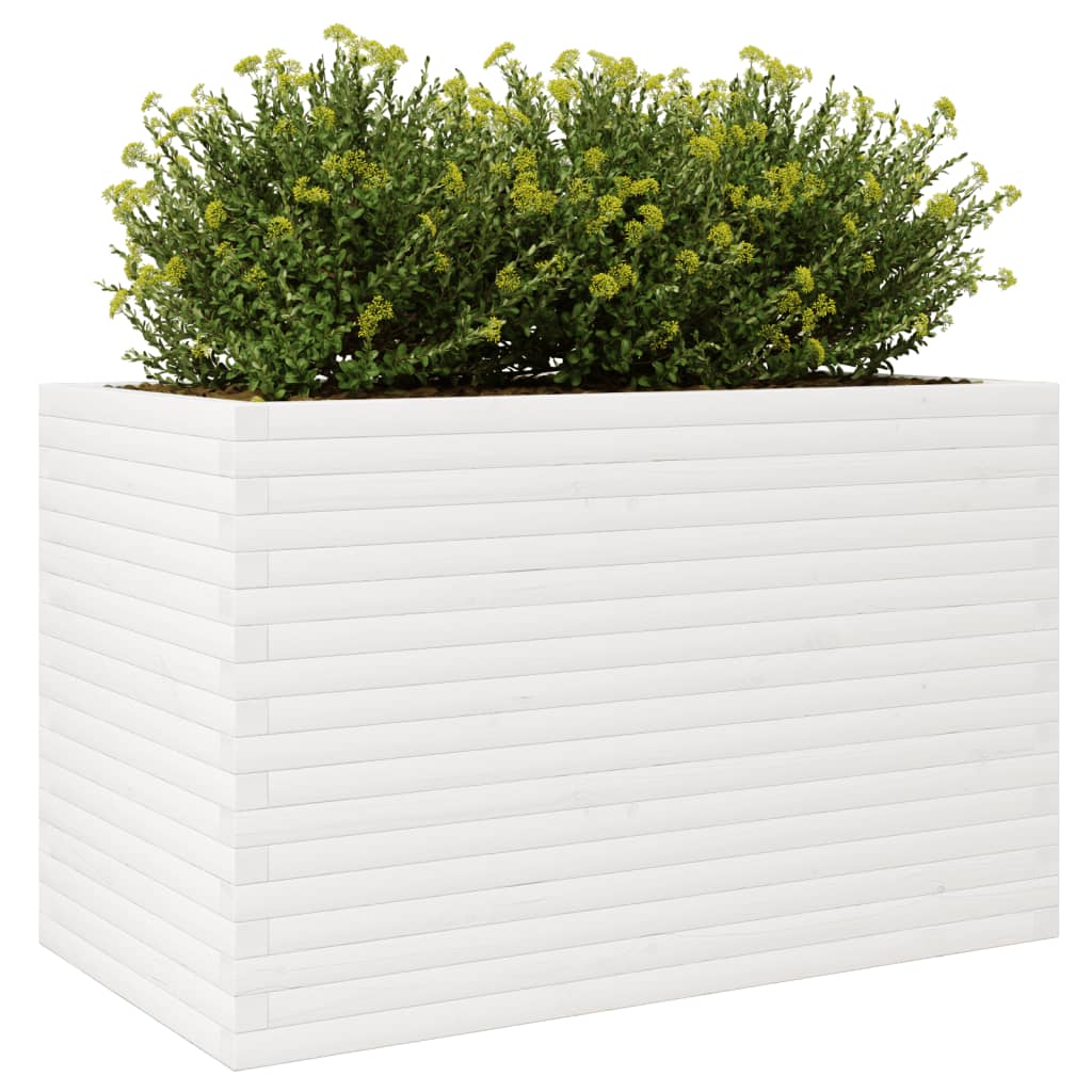 Plantenbak 110x60x68,5 cm massief grenenhout wit is nu te koop bij PeponiXL, paradijselijk wonen!