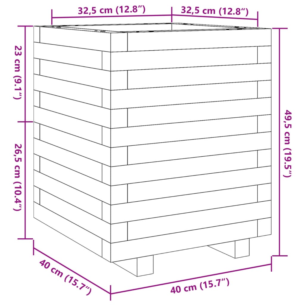 Plantenbak 40x40x49,5 cm massief grenenhout wasbruin is nu te koop bij PeponiXL, paradijselijk wonen!