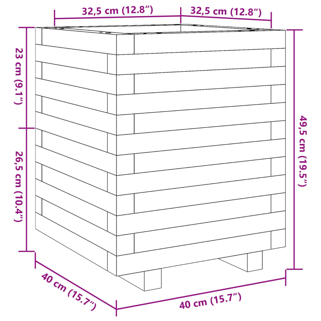 Plantenbak 40x40x49,5 cm massief douglashout is nu te koop bij PeponiXL, paradijselijk wonen!