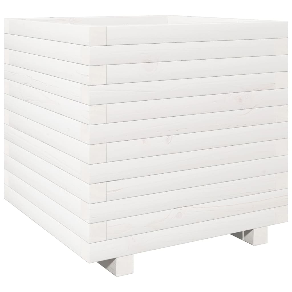 Plantenbak 50x50x49,5 cm massief grenenhout wit is nu te koop bij PeponiXL, paradijselijk wonen!