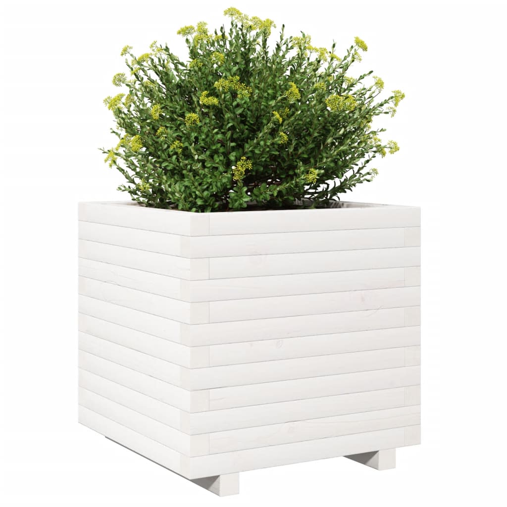 Plantenbak 50x50x49,5 cm massief grenenhout wit is nu te koop bij PeponiXL, paradijselijk wonen!