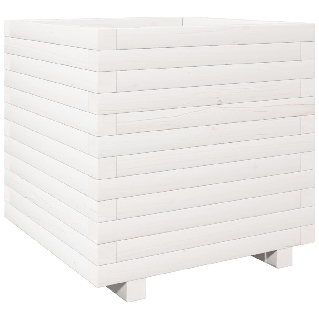 Plantenbak 50x50x49,5 cm massief grenenhout wit is nu te koop bij PeponiXL, paradijselijk wonen!