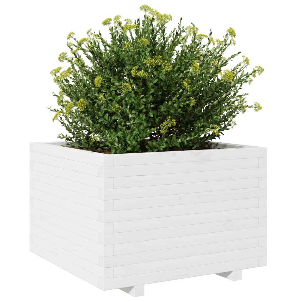 Plantenbak 70x70x49,5 cm massief grenenhout wit is nu te koop bij PeponiXL, paradijselijk wonen!