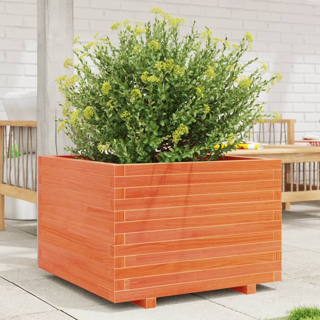 Plantenbak 70x70x49,5 cm massief grenenhout wasbruin is nu te koop bij PeponiXL, paradijselijk wonen!