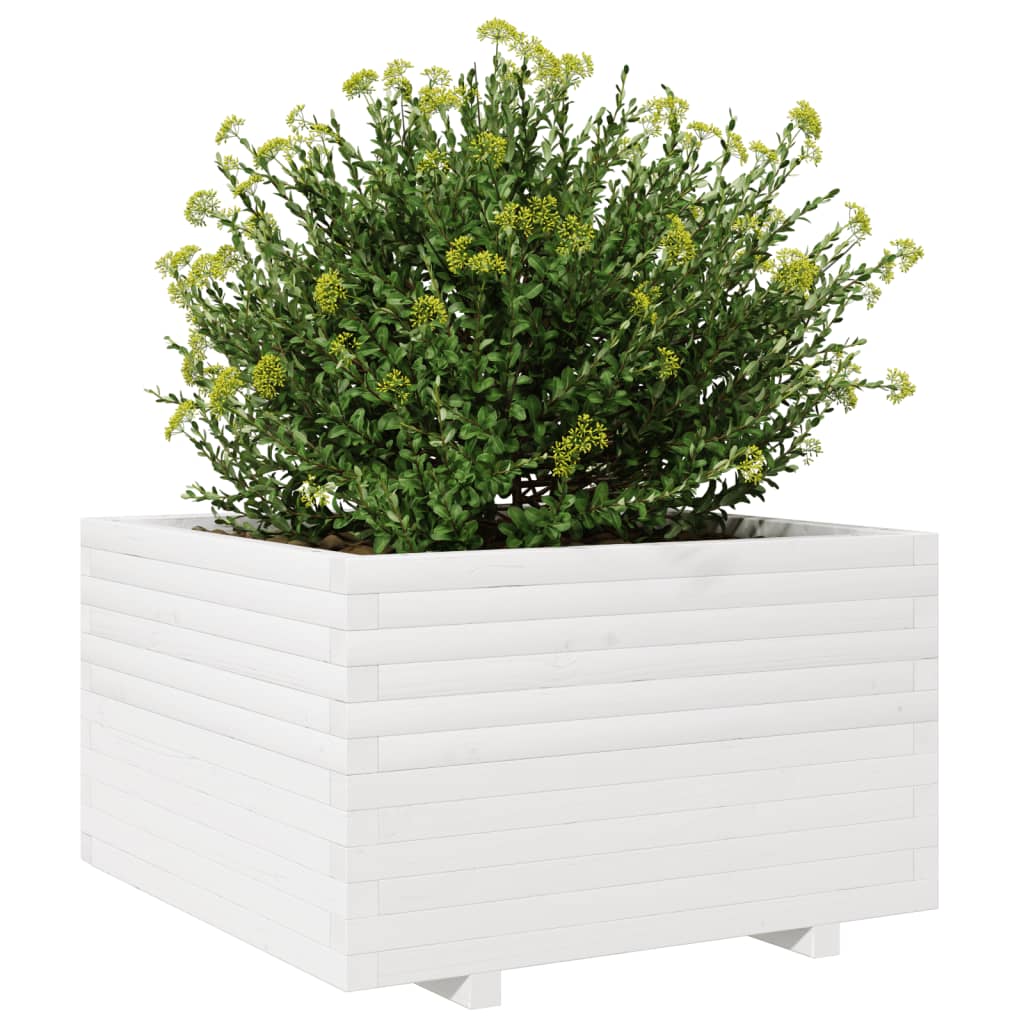 Plantenbak 80x80x49,5 cm massief grenenhout wit is nu te koop bij PeponiXL, paradijselijk wonen!