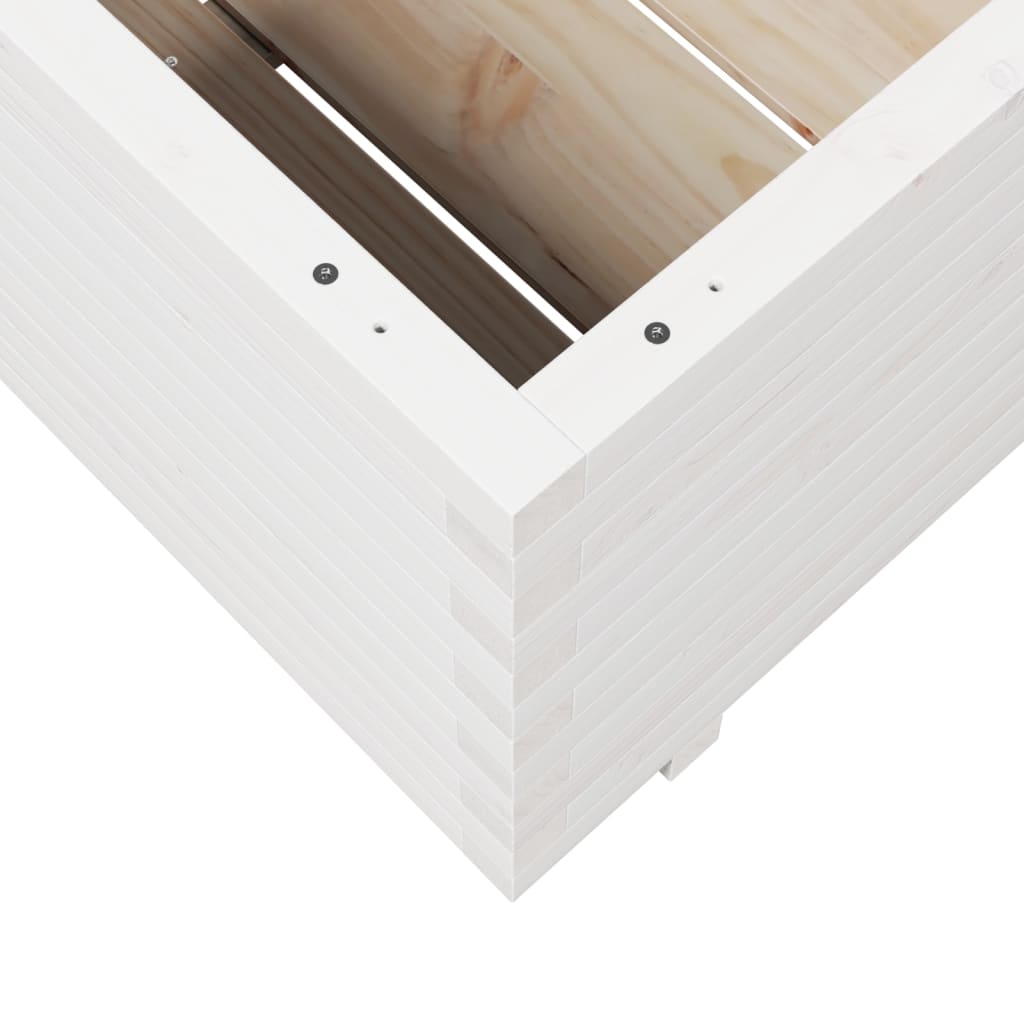 Plantenbak 80x80x49,5 cm massief grenenhout wit is nu te koop bij PeponiXL, paradijselijk wonen!