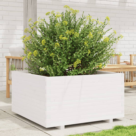 Plantenbak 90x90x49,5 cm massief grenenhout wit is nu te koop bij PeponiXL, paradijselijk wonen!