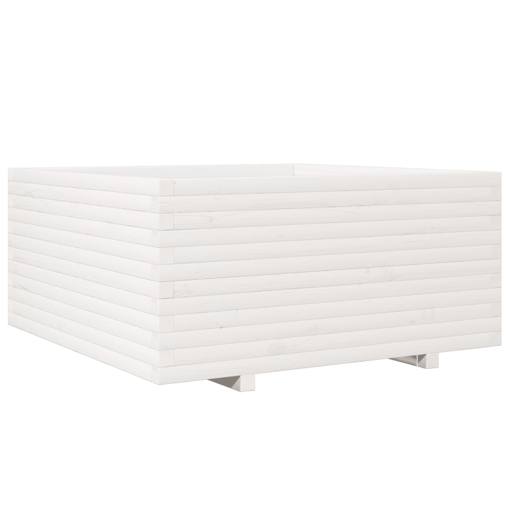 Plantenbak 100x100x49,5 cm massief grenenhout wit is nu te koop bij PeponiXL, paradijselijk wonen!