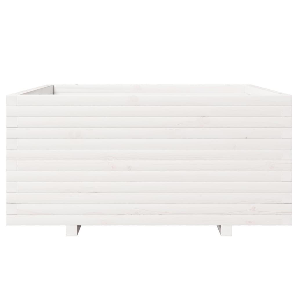 Plantenbak 100x100x49,5 cm massief grenenhout wit is nu te koop bij PeponiXL, paradijselijk wonen!