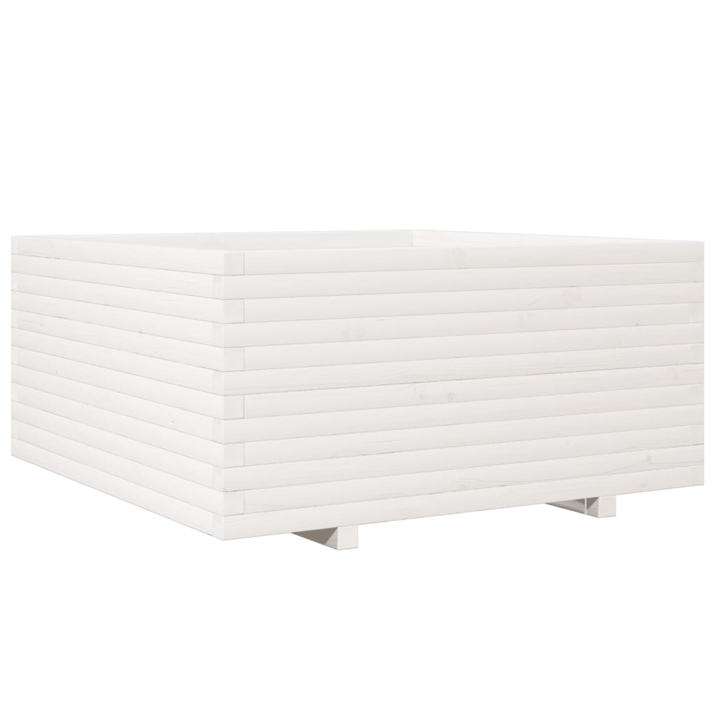 Plantenbak 100x100x49,5 cm massief grenenhout wit is nu te koop bij PeponiXL, paradijselijk wonen!